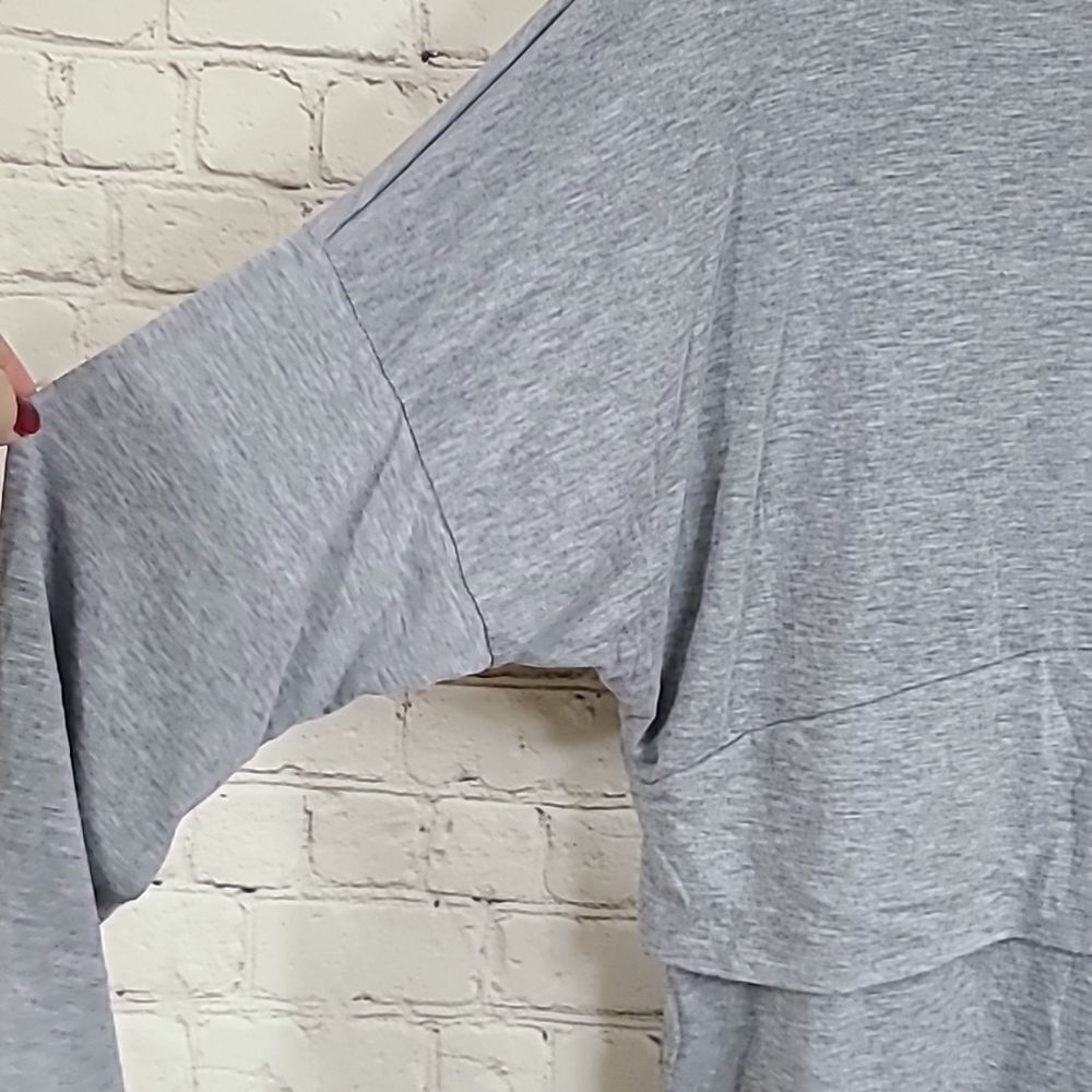 PrettyLittleThing Grey Long Sleeve Jersey Layer T Shirt Dress Size 2 Oversized - Picture 8 of 11